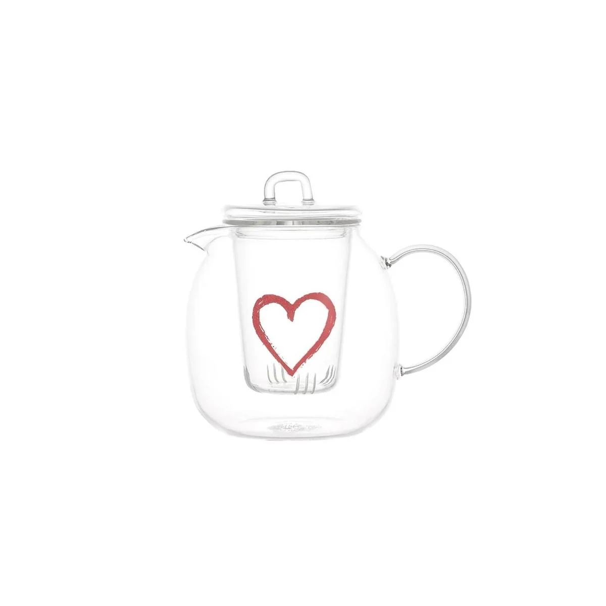 Tisaniera Vetro con Tazza Simple Day Graffiti Cuore ml.600