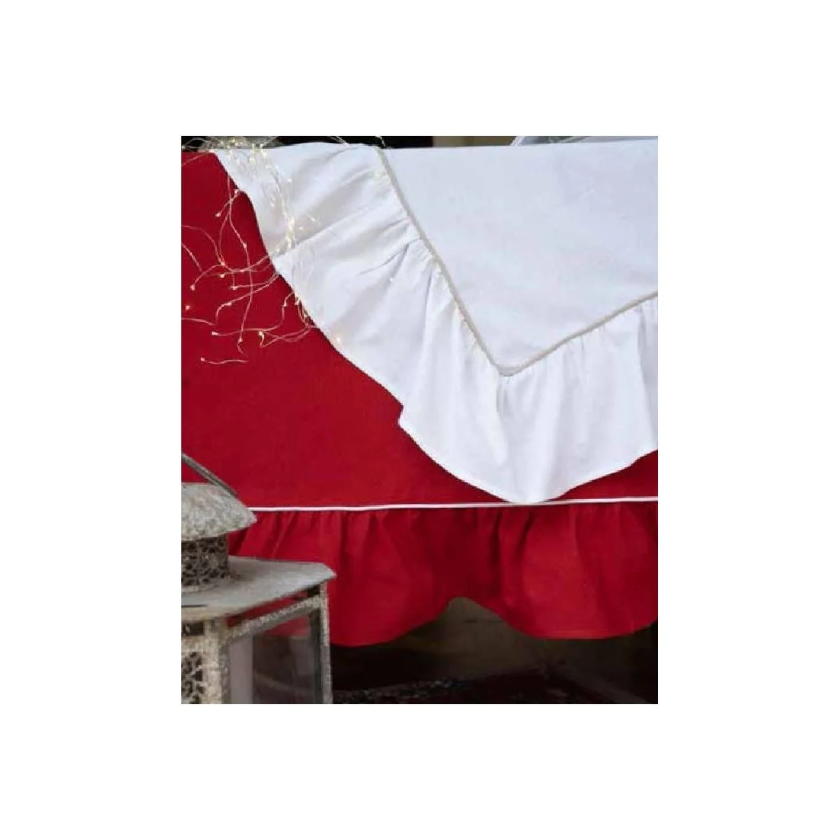 Tovaglia Natalizia cm.160x220 Cotone Fantasia Xmas Glitter 3 Colori -990 Rosso