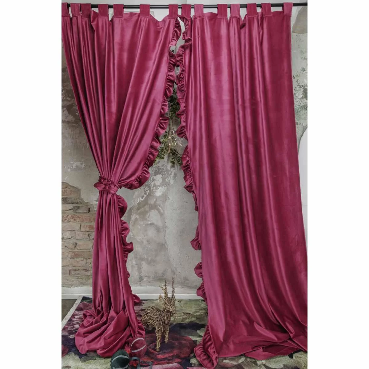 Tenda Coppia Caresse Velluto 2 Colori Assortiticm.140x290