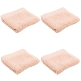 Set 4 lavette 30x30 cm in cotone 650 gsm, nude, Sibilla