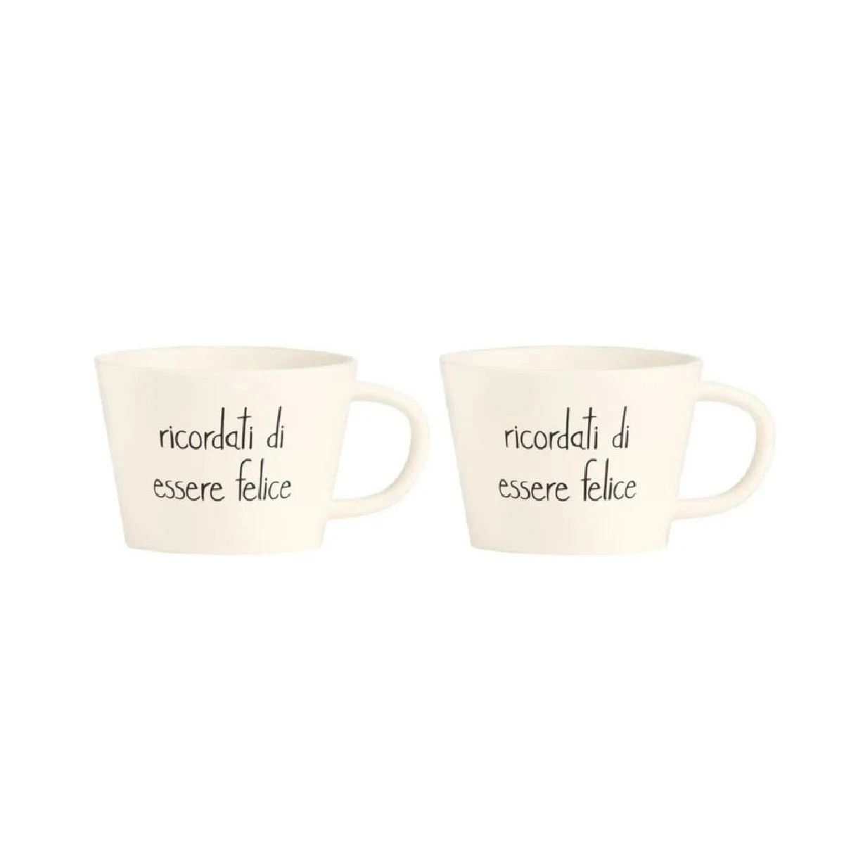 Tazza Natalizia Colazione Ceramica Simple Day Ricordati di Essere Felice pz.2