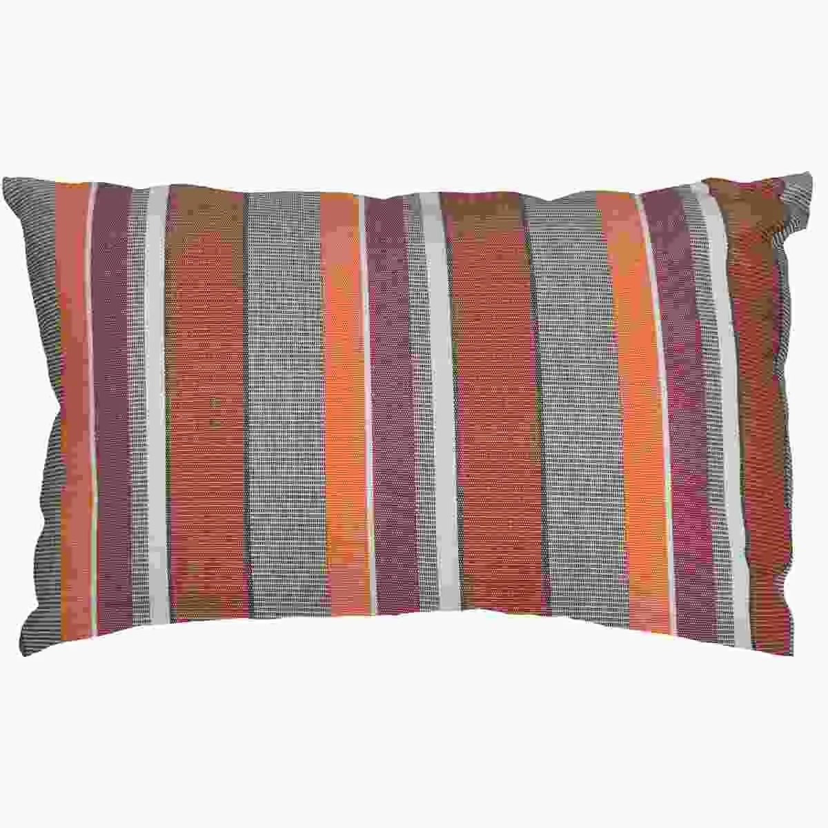 Cuscino Arredo Tessuto Pillow Righe Arancio 40x60