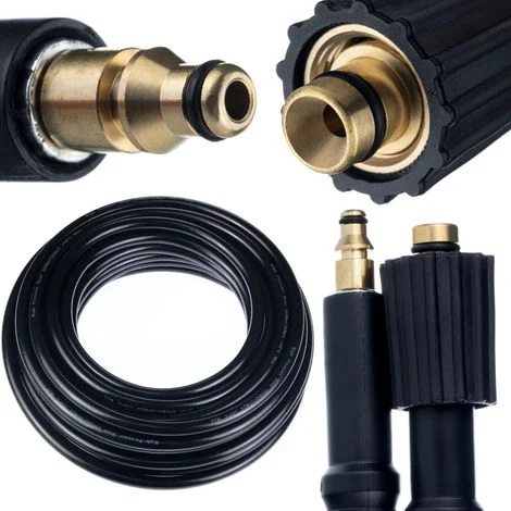 Tubo Alta Pressione 15m – Click Connect, Nylon, PVCMax 200 Bar, 60°CCompatibile con Idropulitrice Stihl, Nilfisk, Gerni