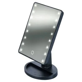 Specchio make-up 16 led, a batteria, 16x22 cm, nero, Kooper