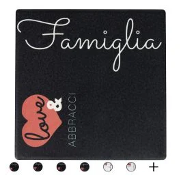 Mattonella decorativa grande in ceramica, Love and Sibilla
