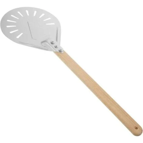 Pala per pizza forata da 7 pollici, spatola per pizza, paletta rotonda in alluminio anodizzato duro, resistente alle alte temperature per la cottura in forno di pizze e pane fatti in casa