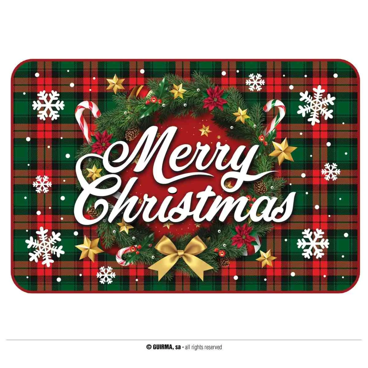 Zerbino cm.40x60 Natale Tessuto Merry Chirstmas