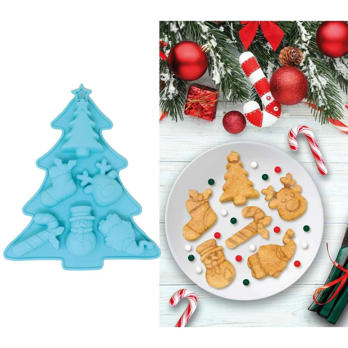 Stampo Silicone Natale Biscotti Set pz.6