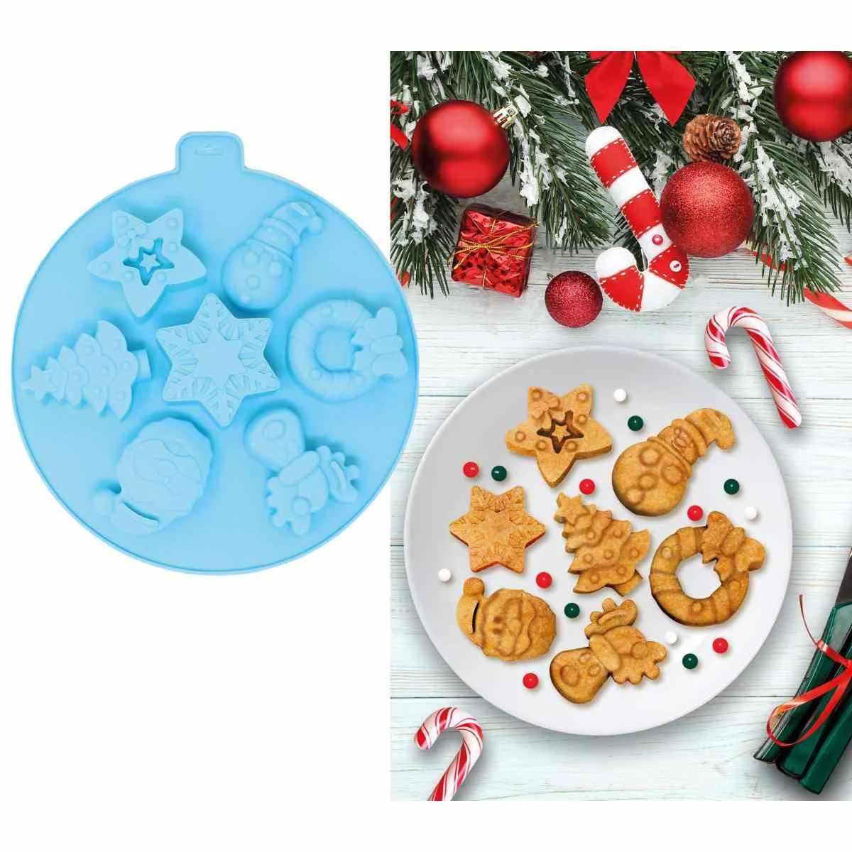 Stampo Silicone Natale Biscotti Set pz.7