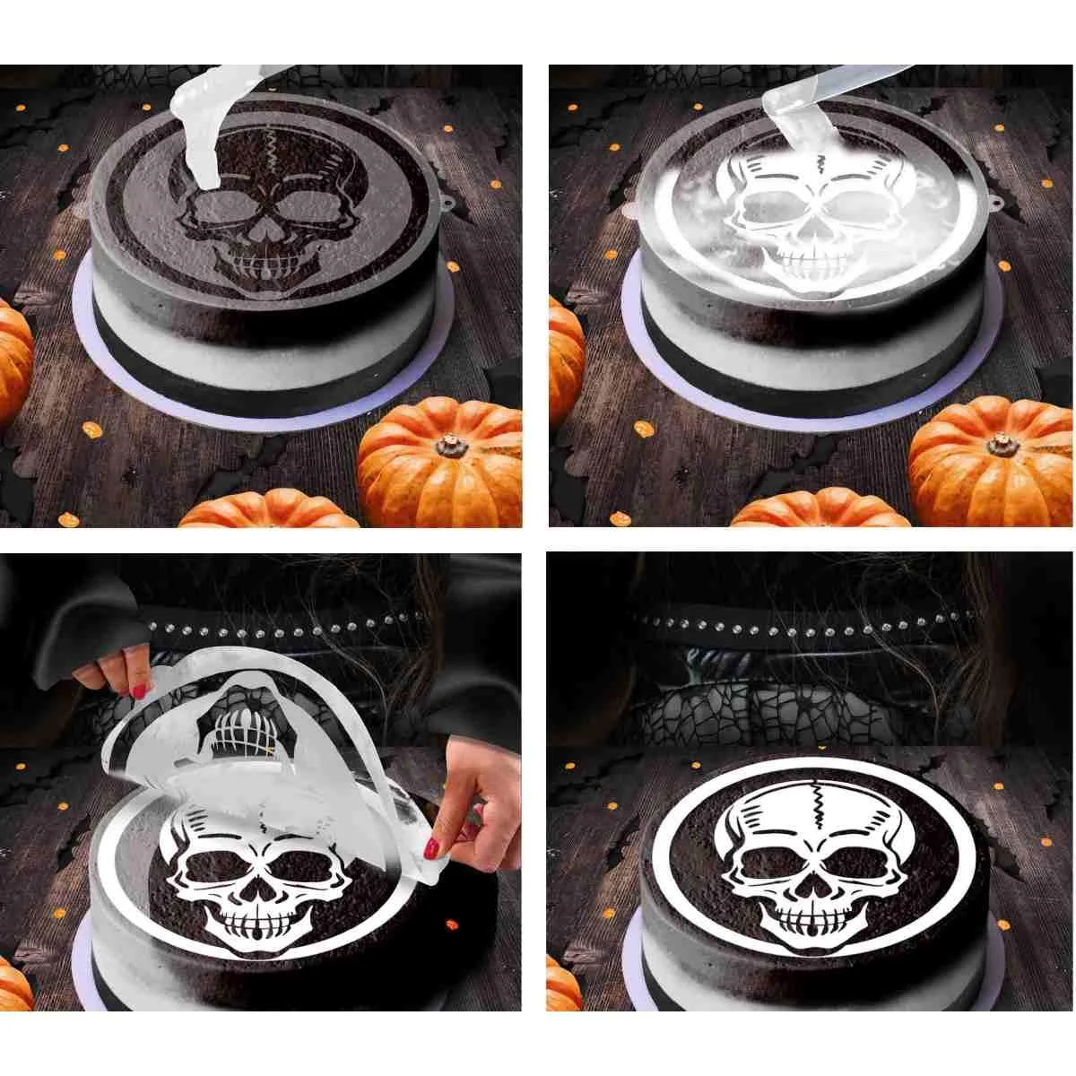 Stencil halloween per torte scheletro
