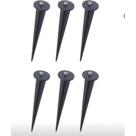 Picchetto da giardino in plastica nera - Portalampada confezione da 6, Ø35X160mm