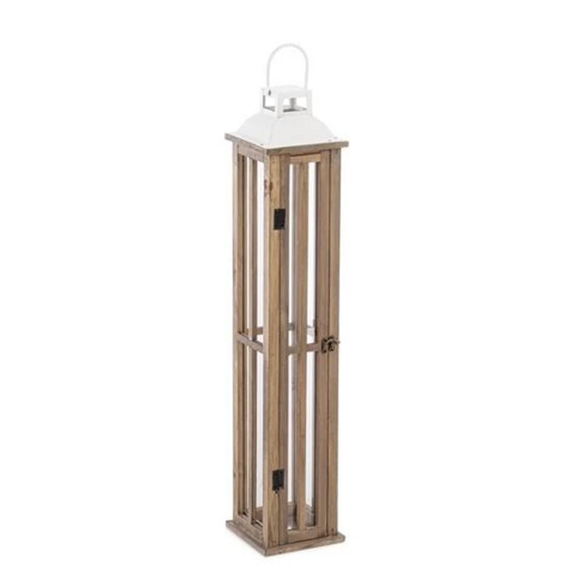 Lanterna cm.77 Legno Shayra Naturale Tetto Bianco