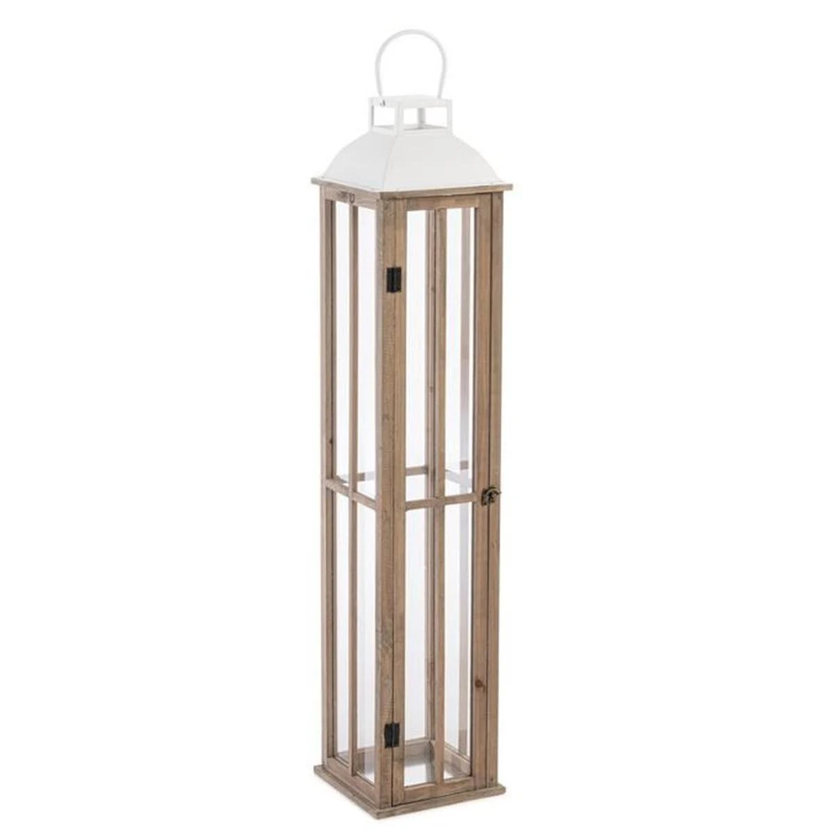 Lanterna cm.104 Legno Shayra Naturale Tetto Bianco