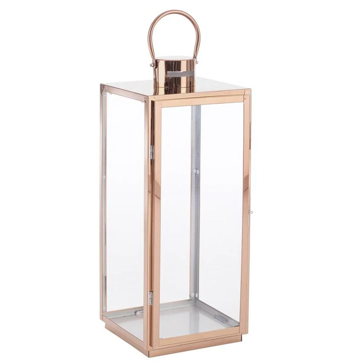 Lanterna Metallo Albam Rame cm.22x21x53,5
