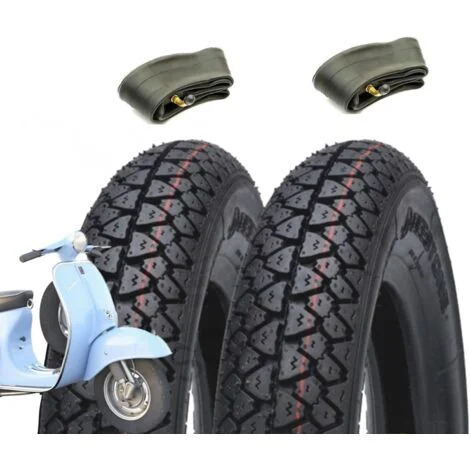 2 PNEUMATICI 3.50-10 + CAMERE DARIA GOMME PER PIAGGIO VESPA PX 125 150 200 ARCOBALENO