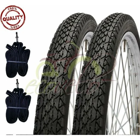 2 COPERTONI E + 2 CAMERE d'Aria da per CARRETTO Furgoncino Nero 26 X 2 X 1 3/4 (57-571)