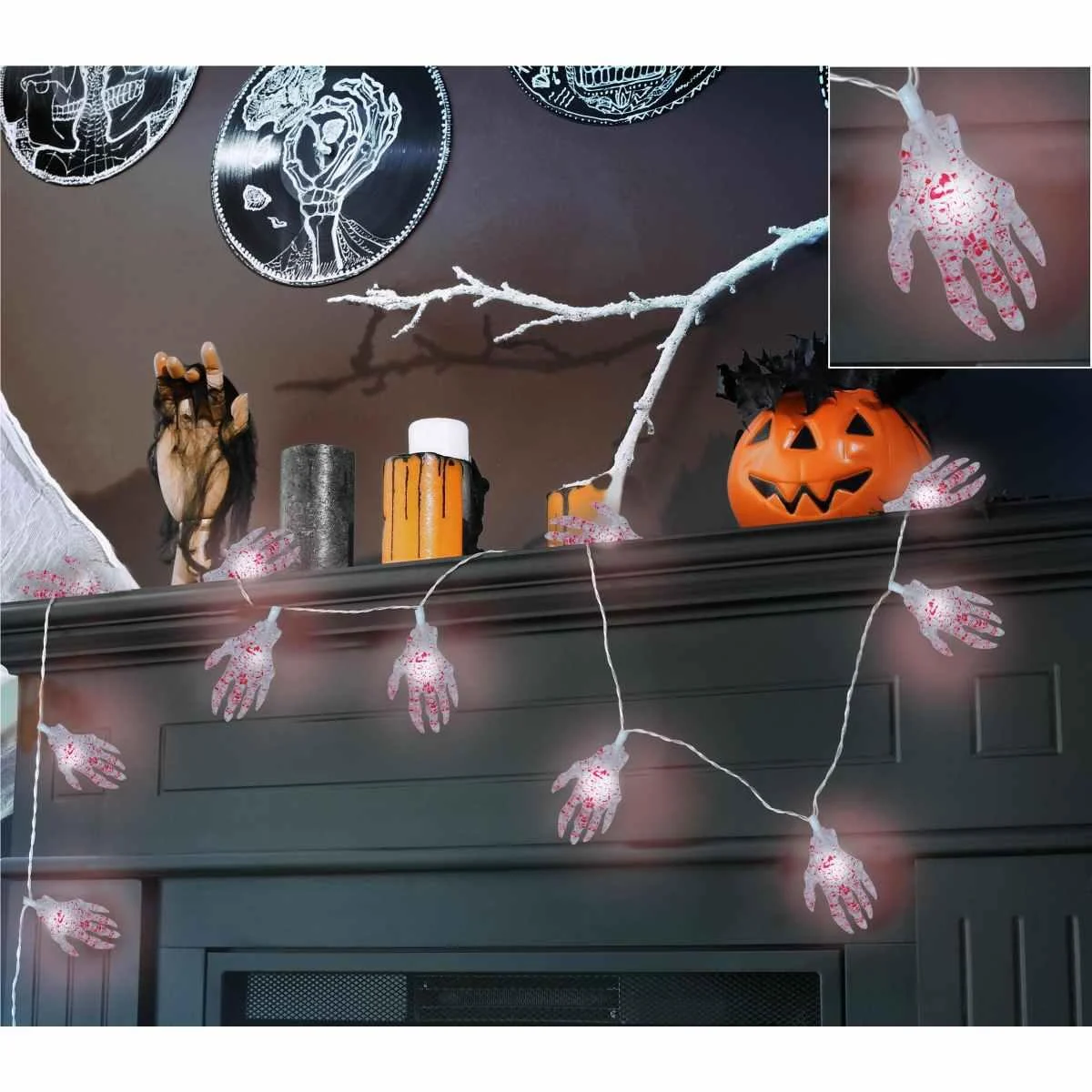 Festone halloween mani scheletro luminose