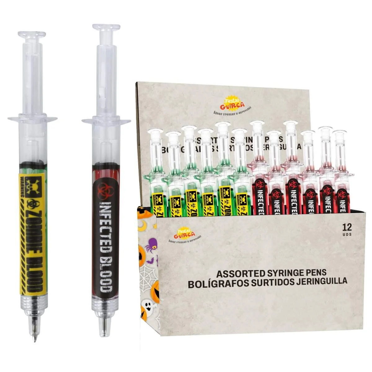 Penna halloween siringa sangue infetto ass 2 colori