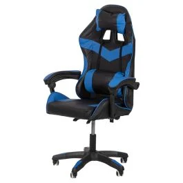 Poltrona gaming high quality con ruote, blu