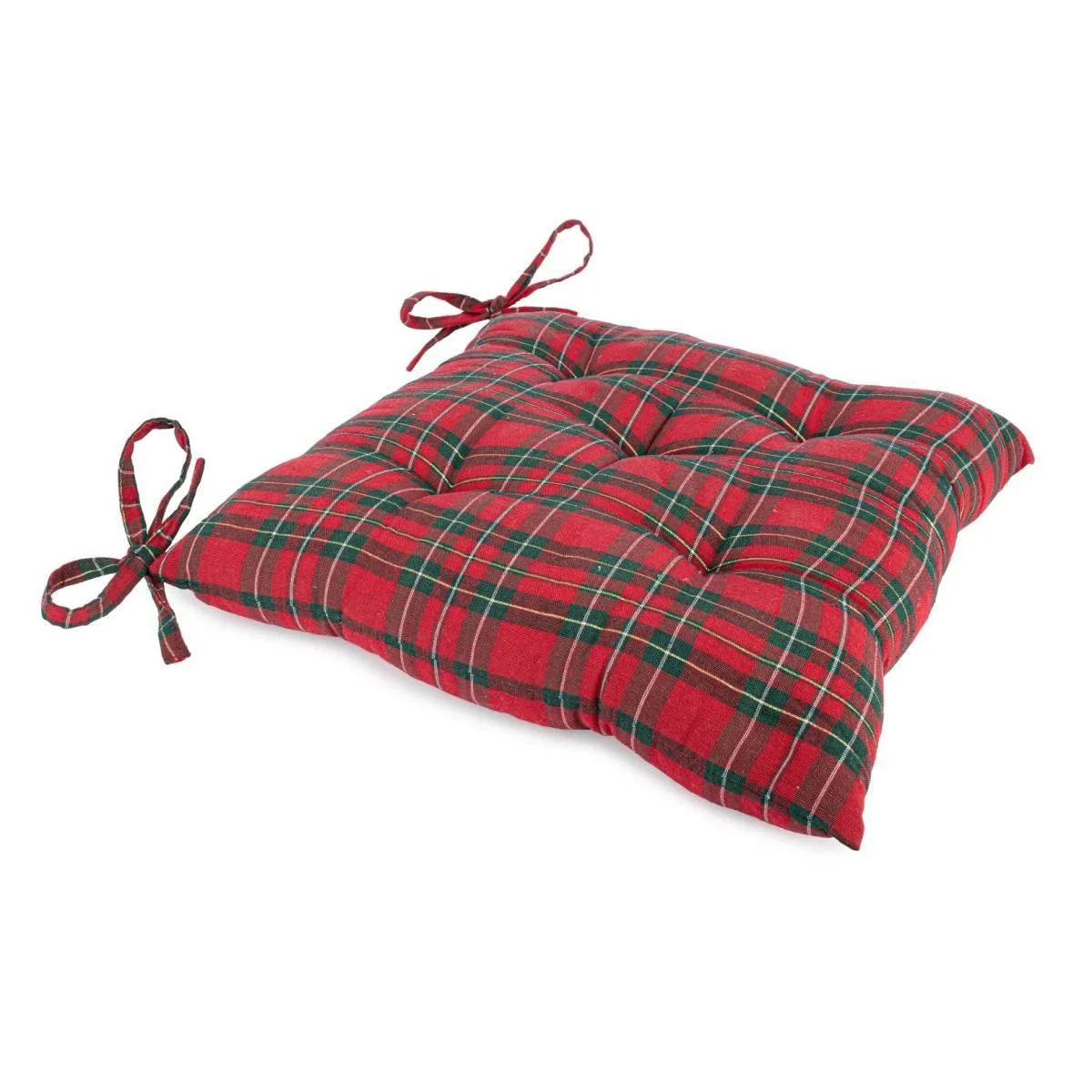 Cuscino Sedia in Tessuto Natale Tartan cm.40x40