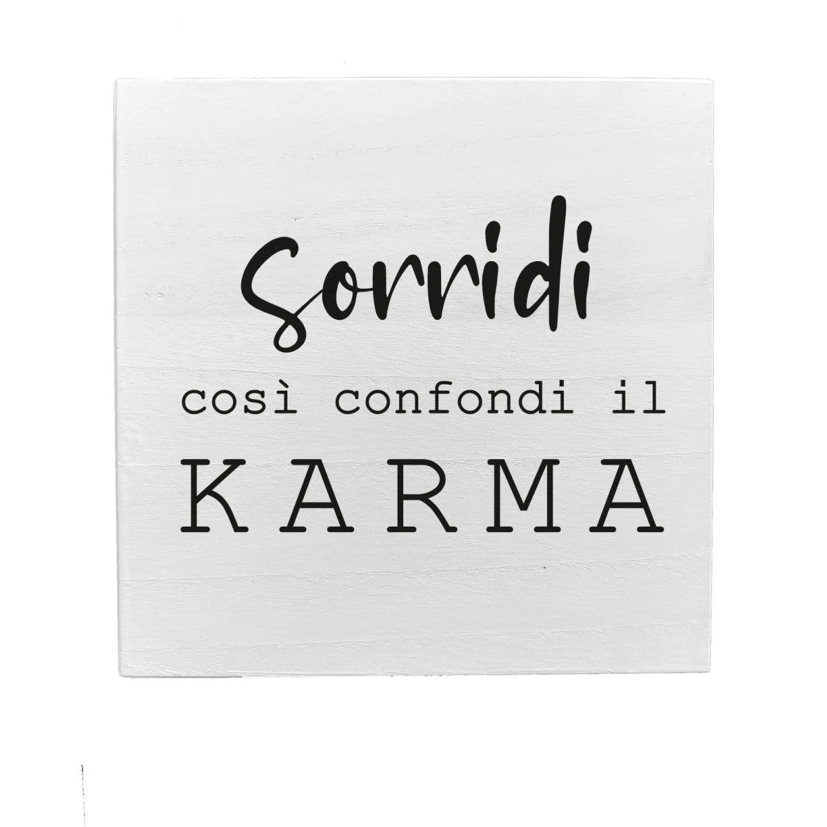 Targa Legno Dedica Karma cm.19,5