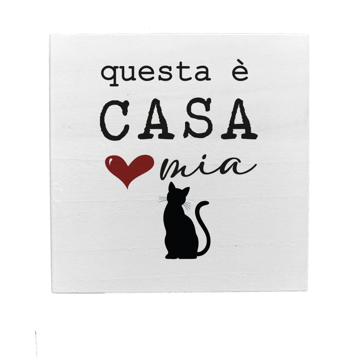 Targa Legno Dedica Gatto cm.19,5