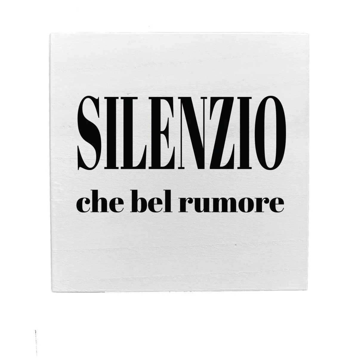Targa Legno Dedica Silenzio cm.19,5