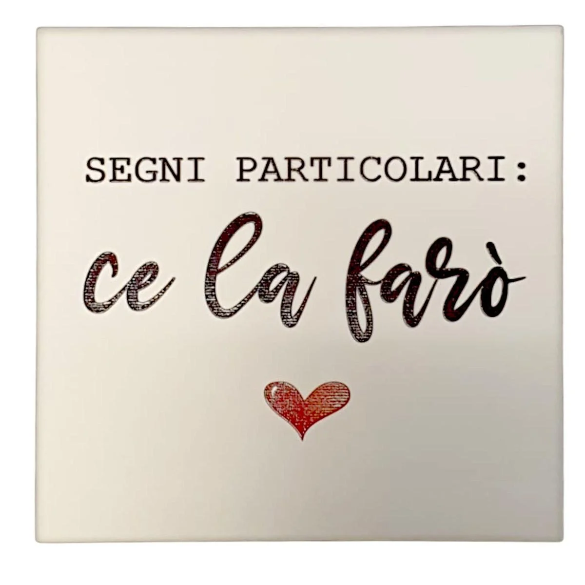 Targa Legno Dedica Segni Particolari cm.19,5