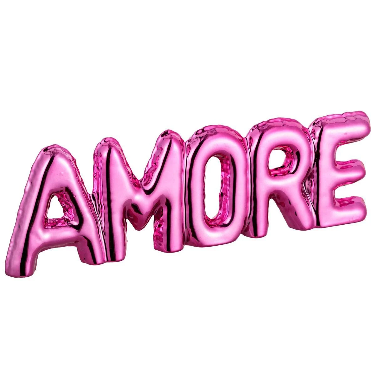 Scritta Amore Ceramica Rosa cm.22x22x50