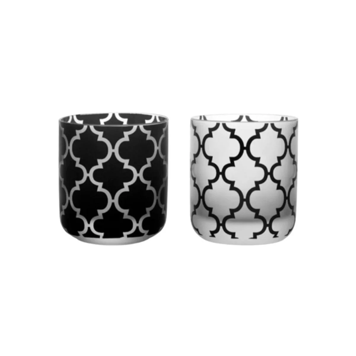 Bicchieri Vetro Set pz.6 Acqua Aladin Black White kml.300