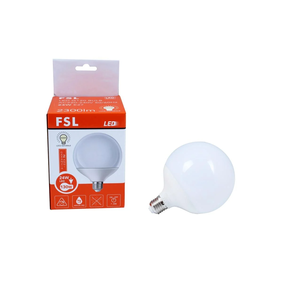 Lampadina E27 Led 24W 4000k 220V Natural
