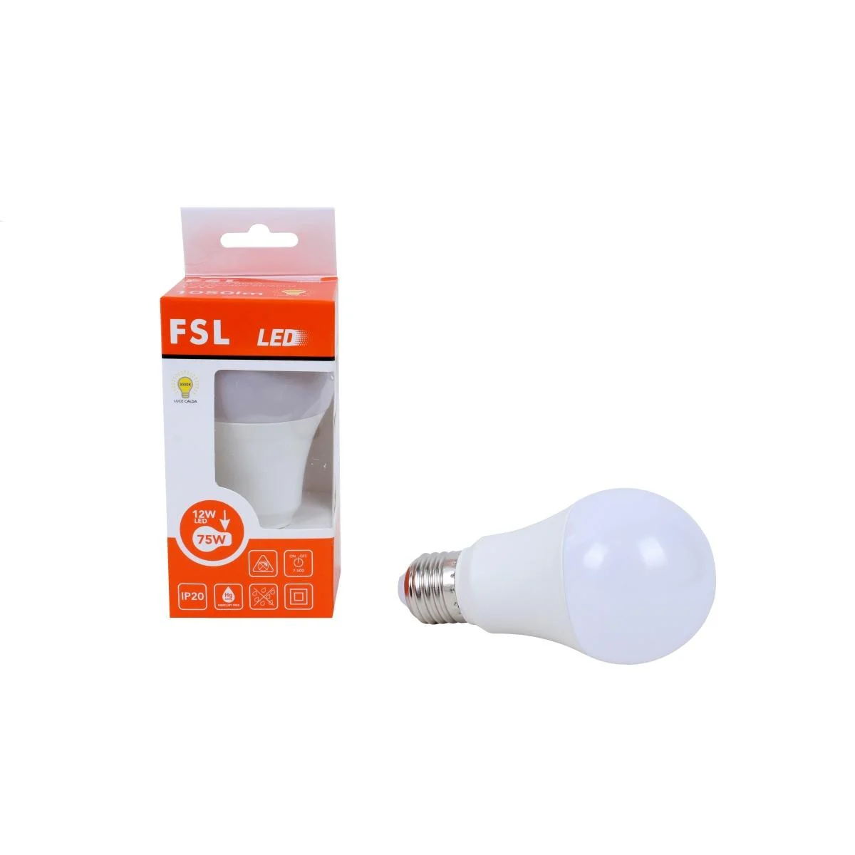 Lampadina E27 Led 12W 3000k 220V Caldo