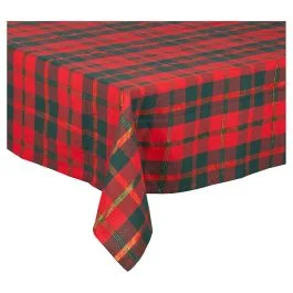 Tovaglia natalizia tartan 140x300 cm, 12-14 posti tavola, Santa's House