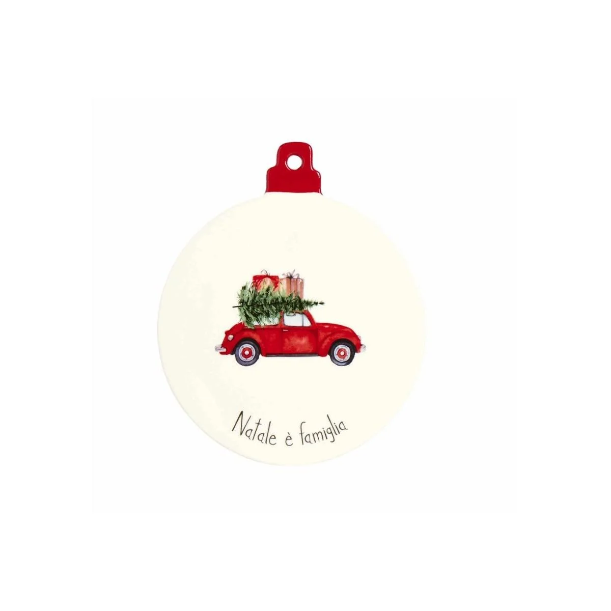 Sottopentola Tondo Ceramica Natale è Famiglia cm.20x23,5