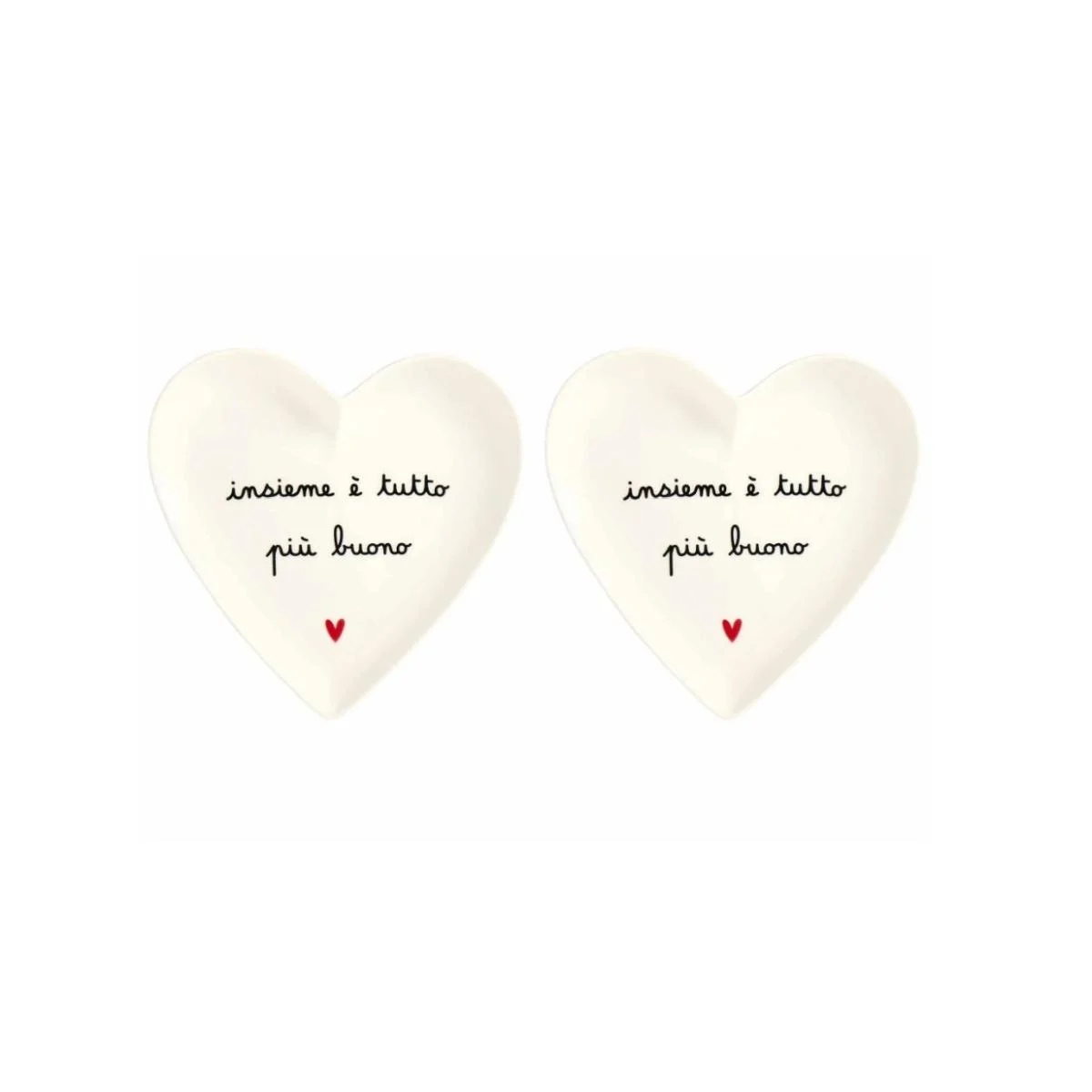 Piatto Tavola Ceramica Cuore cm.18 Simply Day Insieme Set pz.2