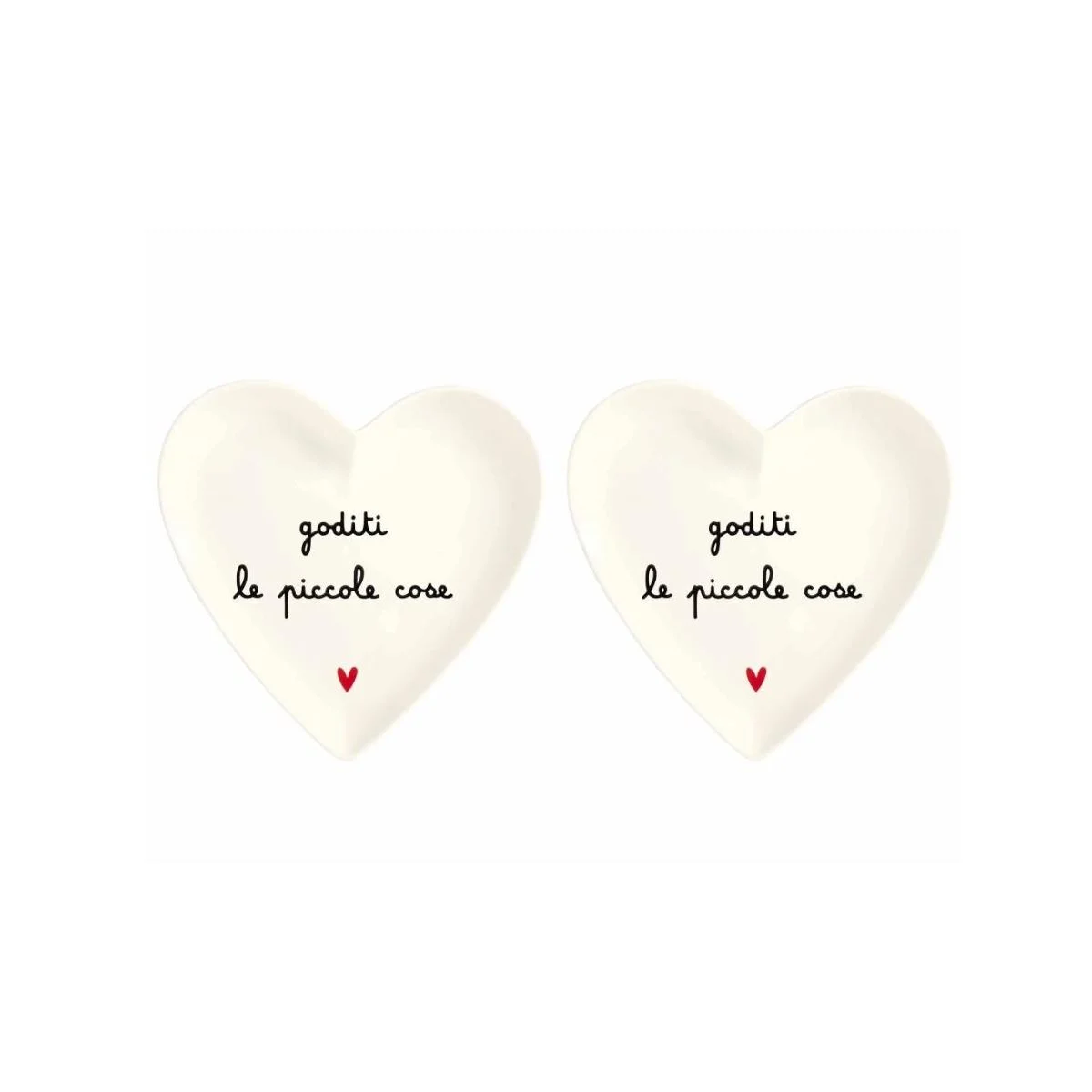 Piatto Tavola Ceramica Cuore cm.18 Simply Day Piccole Cose Set pz.2
