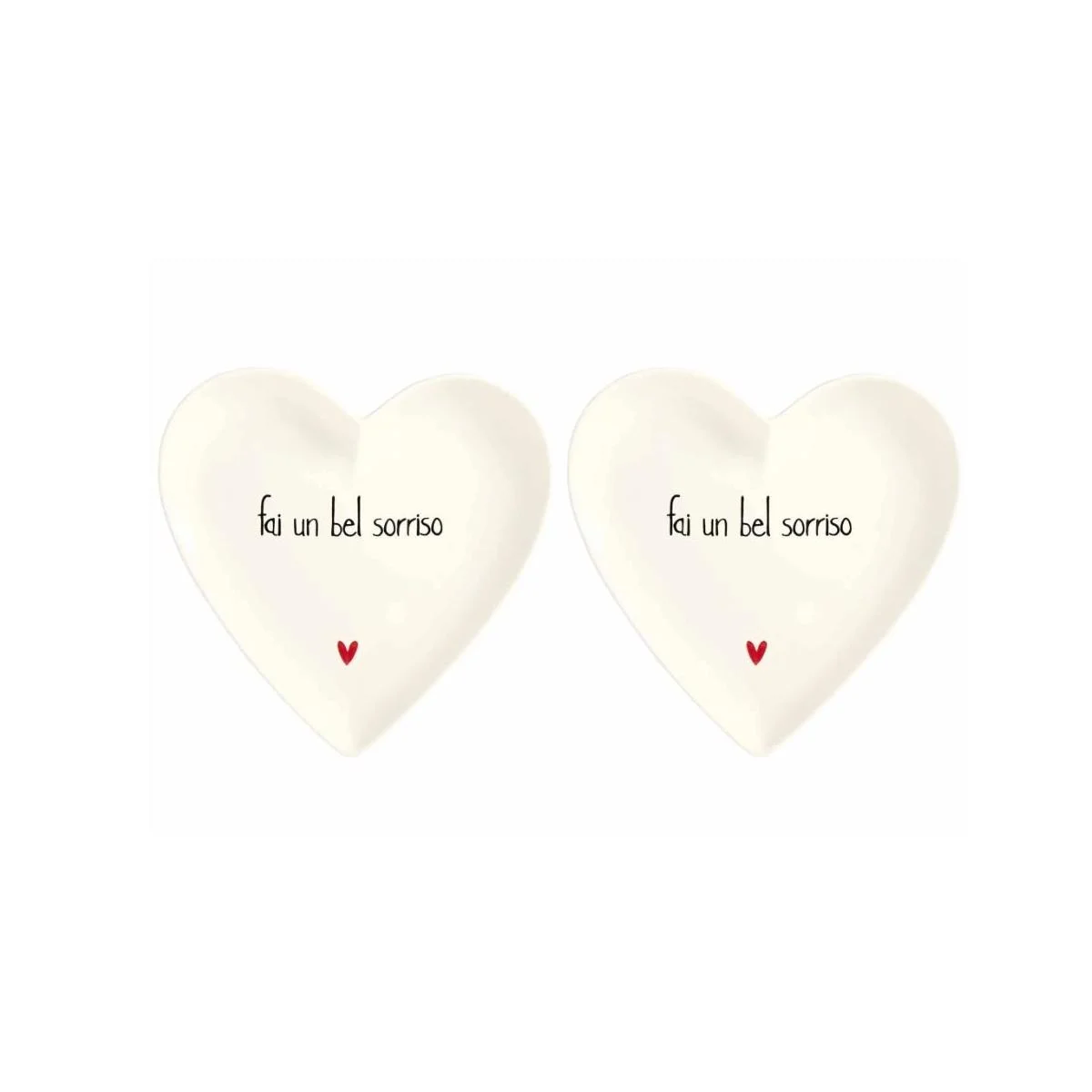 Piatto Tavola Ceramica Cuore cm.18 Simply Day Ogni Giorno è Speciale Set pz.2