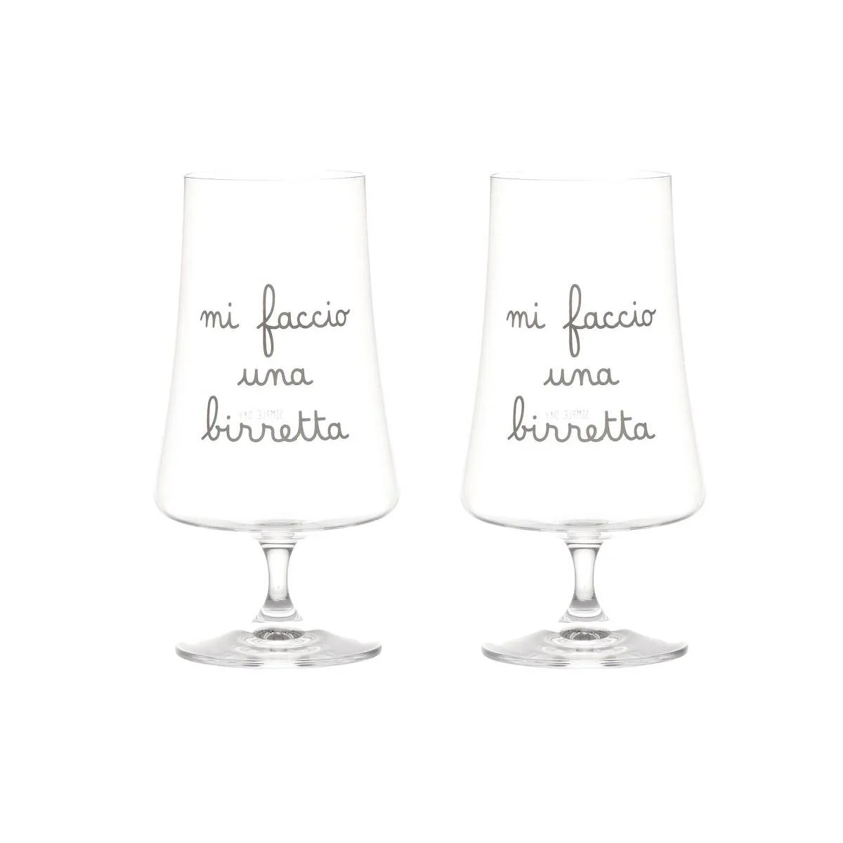 Bicchiere Vetro p2 Birra Simple Day Mi Faccio Una Biretta ml.550