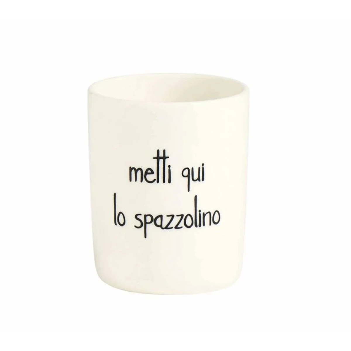 Portaspazzolino Ceramica Metti Qui Lo Spazzolino Simple