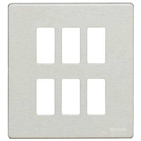 Placca Bticino Magic3+3 posti in resina grigio 506/6/R