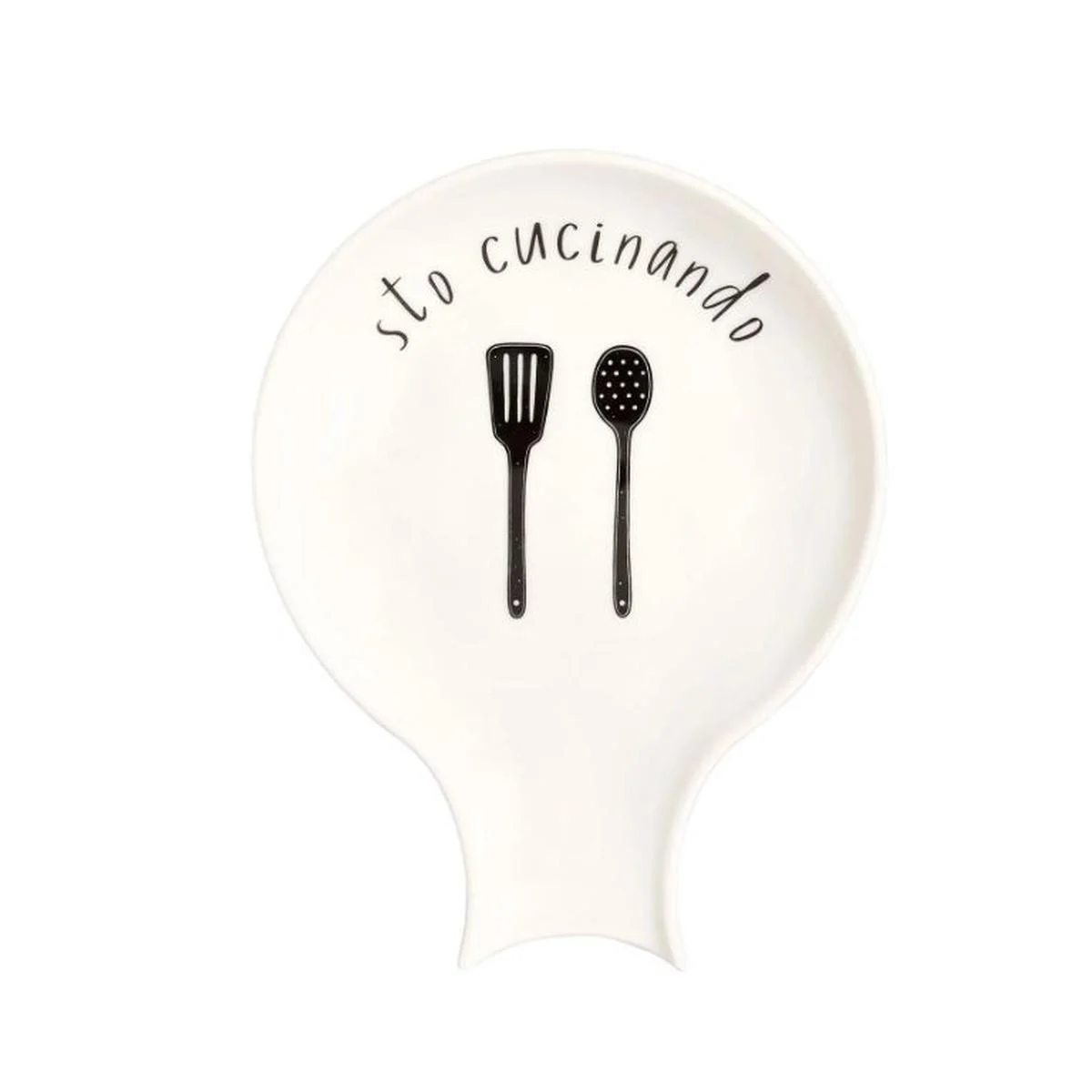 Sottopentola Ceramica Simple Day con Scritta Sto Cucinando cm.15x19