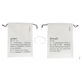 Sacchetto pane in cotone con laccetto, double face, avorio, Victionary