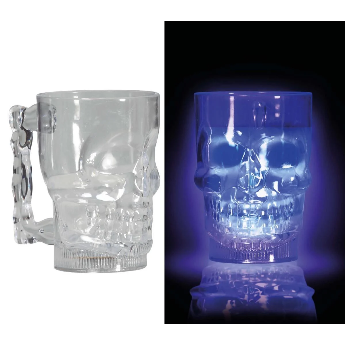 Bicchiere halloween pvc teschio luci