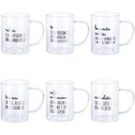 Tazza 450 ml in vetro borosilicato, Pensieriny