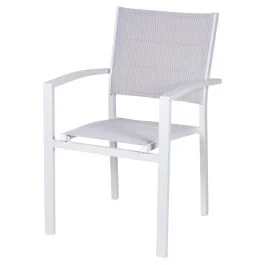 Sedia da esterno con braccioli, bianco, Tropea Esté