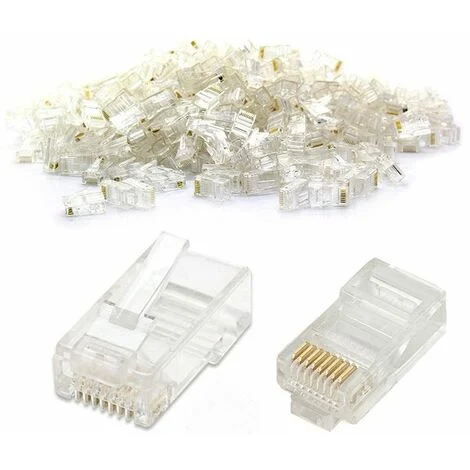 Plug connettore adattatore ethernet rj45 cat 5 cavo rete connettori 8p 8c 90pz