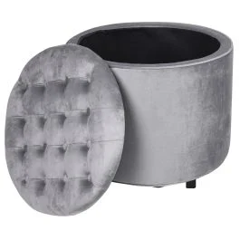 Pouf contenitore multiuso, grigio chiaro, Sibilla