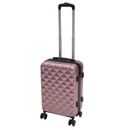 Valigia piccola rosa gold, 4 ruote girevoli 360°, Diamond