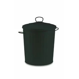 Pattumiera in metallo nero matt 18l