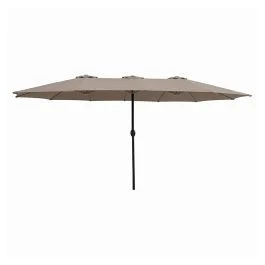 Ombrellone doppio da giardino tortora 480x270 cm, apertura con manovella, Cuba Esté